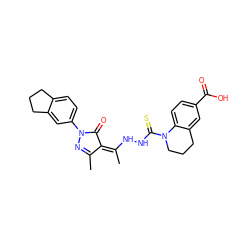 CC1=NN(c2ccc3c(c2)CCC3)C(=O)/C1=C(/C)NNC(=S)N1CCCc2cc(C(=O)O)ccc21 ZINC000101366824