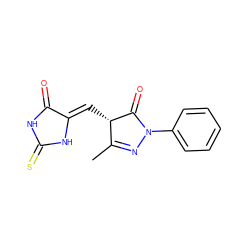 CC1=NN(c2ccccc2)C(=O)[C@H]1/C=C1\NC(=S)NC1=O ZINC000017836437