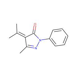 CC1=NN(c2ccccc2)C(=O)C1=C(C)C ZINC000000194312