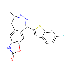 CC1=NN=C(c2cc3ccc(F)cc3s2)c2cc3oc(=O)[nH]c3cc2C1 ZINC000169703950