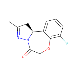 CC1=NN2C(=O)COc3c(F)cccc3[C@@H]2C1 ZINC000095584671