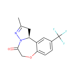 CC1=NN2C(=O)COc3ccc(C(F)(F)F)cc3[C@@H]2C1 ZINC000095585329