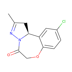 CC1=NN2C(=O)COc3ccc(Cl)cc3[C@@H]2C1 ZINC000095581502