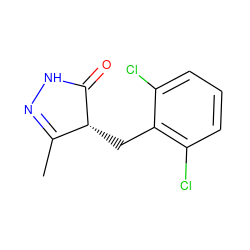 CC1=NNC(=O)[C@@H]1Cc1c(Cl)cccc1Cl ZINC000100398311