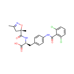 CC1=NO[C@](C)(C(=O)N[C@@H](Cc2ccc(NC(=O)c3c(Cl)cccc3Cl)cc2)C(=O)O)C1 ZINC000034883650