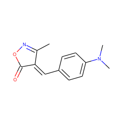 CC1=NOC(=O)/C1=C/c1ccc(N(C)C)cc1 ZINC000012349454