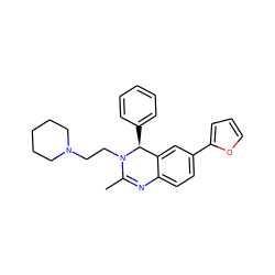 CC1=Nc2ccc(-c3ccco3)cc2[C@H](c2ccccc2)N1CCN1CCCCC1 ZINC000072123137