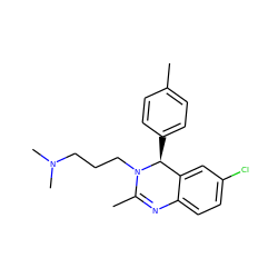 CC1=Nc2ccc(Cl)cc2[C@H](c2ccc(C)cc2)N1CCCN(C)C ZINC000058649953