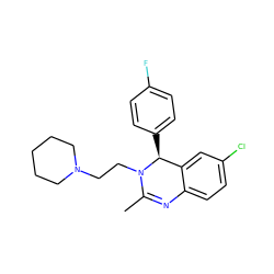 CC1=Nc2ccc(Cl)cc2[C@H](c2ccc(F)cc2)N1CCN1CCCCC1 ZINC000072123203