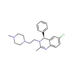 CC1=Nc2ccc(Cl)cc2[C@H](c2ccccc2)N1CCN1CCN(C)CC1 ZINC000072126013