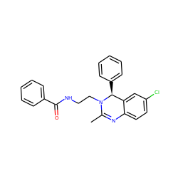 CC1=Nc2ccc(Cl)cc2[C@H](c2ccccc2)N1CCNC(=O)c1ccccc1 ZINC000072125061