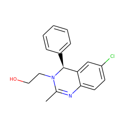 CC1=Nc2ccc(Cl)cc2[C@H](c2ccccc2)N1CCO ZINC000072126082