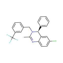 CC1=Nc2ccc(Cl)cc2[C@H](c2ccccc2)N1Cc1cccc(C(F)(F)F)c1 ZINC000072123297