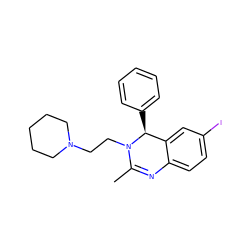 CC1=Nc2ccc(I)cc2[C@H](c2ccccc2)N1CCN1CCCCC1 ZINC000072141181