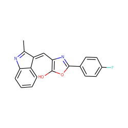 CC1=Nc2ccccc2/C1=C\c1nc(-c2ccc(F)cc2)oc1O ZINC000017511385