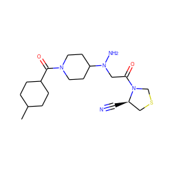 CC1CCC(C(=O)N2CCC(N(N)CC(=O)N3CSC[C@H]3C#N)CC2)CC1 ZINC000038415591