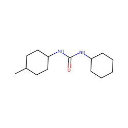 CC1CCC(NC(=O)NC2CCCCC2)CC1 ZINC000013493683