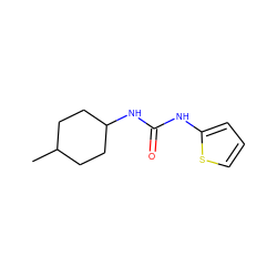 CC1CCC(NC(=O)Nc2cccs2)CC1 ZINC000006750637