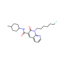 CC1CCC(NC(=O)c2cc3cccnc3n(CCCCCCF)c2=O)CC1 ZINC000299830360