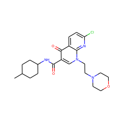 CC1CCC(NC(=O)c2cn(CCN3CCOCC3)c3nc(Cl)ccc3c2=O)CC1 ZINC000035050274