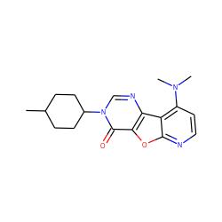 CC1CCC(n2cnc3c(oc4nccc(N(C)C)c43)c2=O)CC1 ZINC000013676161