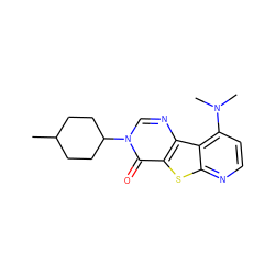 CC1CCC(n2cnc3c(sc4nccc(N(C)C)c43)c2=O)CC1 ZINC000013676137