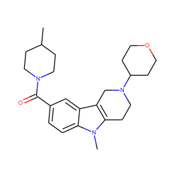 CC1CCN(C(=O)c2ccc3c(c2)c2c(n3C)CCN(C3CCOCC3)C2)CC1 ZINC000082154187