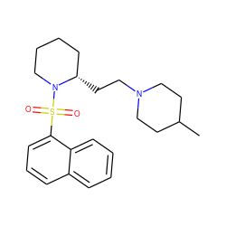 CC1CCN(CC[C@H]2CCCCN2S(=O)(=O)c2cccc3ccccc23)CC1 ZINC000013531255