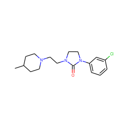 CC1CCN(CCN2CCN(c3cccc(Cl)c3)C2=O)CC1 ZINC000043062188