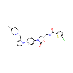 CC1CCN(Cc2cccn2-c2ccc(N3C[C@H](CNC(=O)c4ccc(Cl)s4)OC3=O)cc2)CC1 ZINC000299865322