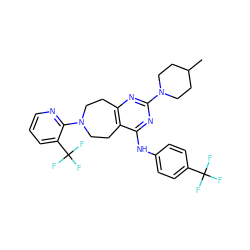 CC1CCN(c2nc3c(c(Nc4ccc(C(F)(F)F)cc4)n2)CCN(c2ncccc2C(F)(F)F)CC3)CC1 ZINC000145011772