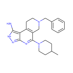 CC1CCN(c2nc3n[nH]c(N)c3c3c2CN(Cc2ccccc2)CC3)CC1 ZINC000049069054