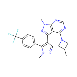 CC1CN(c2ncnc3c2c(-c2cnn(C)c2-c2ccc(C(F)(F)F)cc2)nn3C)C1 ZINC000169706114