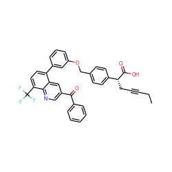 CCC#CC[C@@H](C(=O)O)c1ccc(COc2cccc(-c3ccc(C(F)(F)F)c4ncc(C(=O)c5ccccc5)cc34)c2)cc1 ZINC000028978780