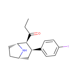 CCC(=O)[C@H]1[C@@H](c2ccc(I)cc2)C[C@@H]2CC[C@H]1N2 ZINC000013439749