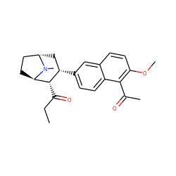 CCC(=O)[C@H]1[C@@H](c2ccc3c(C(C)=O)c(OC)ccc3c2)C[C@H]2CC[C@H]1N2C ZINC000100882961