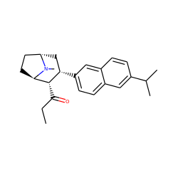 CCC(=O)[C@H]1[C@@H](c2ccc3cc(C(C)C)ccc3c2)C[C@H]2CC[C@H]1N2C ZINC000100883041