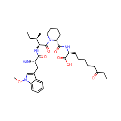 CCC(=O)CCCCC[C@H](NC(=O)[C@H]1CCCCN1C(=O)[C@@H](NC(=O)[C@@H](N)Cc1cn(OC)c2ccccc12)[C@H](C)CC)C(=O)O ZINC000044352103