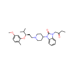 CCC(=O)Cn1c(=O)n(C2CCN(CC[C@@H](Oc3cc(OC)ccc3C)C(C)C)CC2)c2ccccc21 ZINC000028874672