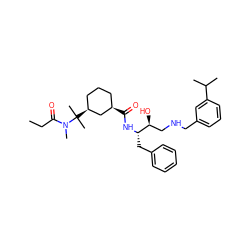 CCC(=O)N(C)C(C)(C)[C@H]1CCC[C@@H](C(=O)N[C@@H](Cc2ccccc2)[C@@H](O)CNCc2cccc(C(C)C)c2)C1 ZINC000049792079