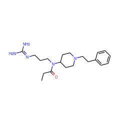 CCC(=O)N(CCCN=C(N)N)C1CCN(CCc2ccccc2)CC1 ZINC000013588986