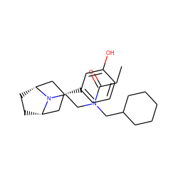 CCC(=O)N(CCN1[C@H]2CC[C@@H]1C[C@H](c1cccc(O)c1)C2)CC1CCCCC1 ZINC000167853869