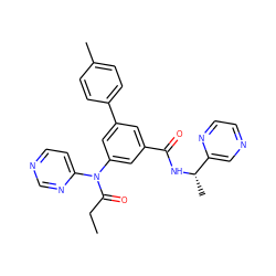 CCC(=O)N(c1cc(C(=O)N[C@@H](C)c2cnccn2)cc(-c2ccc(C)cc2)c1)c1ccncn1 ZINC000142634405