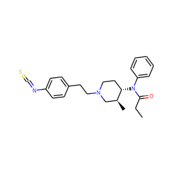 CCC(=O)N(c1ccccc1)[C@H]1CCN(CCc2ccc(N=C=S)cc2)C[C@@H]1C ZINC000028770646