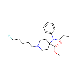 CCC(=O)N(c1ccccc1)C1(C(=O)OC)CCN(CCCCCF)CC1 ZINC000013676627