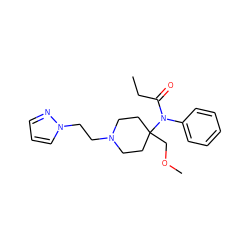 CCC(=O)N(c1ccccc1)C1(COC)CCN(CCn2cccn2)CC1 ZINC000000603904