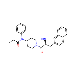 CCC(=O)N(c1ccccc1)C1CCN(C(=O)[C@@H](N)Cc2ccc3ccccc3c2)CC1 ZINC000028703160