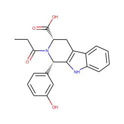 CCC(=O)N1[C@H](C(=O)O)Cc2c([nH]c3ccccc23)[C@@H]1c1cccc(O)c1 ZINC000049803916