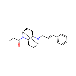 CCC(=O)N1[C@H]2CC[C@@H]3[C@H]1CC[C@H]2N3C/C=C/c1ccccc1 ZINC000102907895