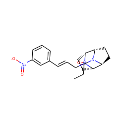 CCC(=O)N1[C@H]2CC[C@H]1[C@H]1CC[C@@H]2N1C/C=C/c1cccc([N+](=O)[O-])c1 ZINC000100819152